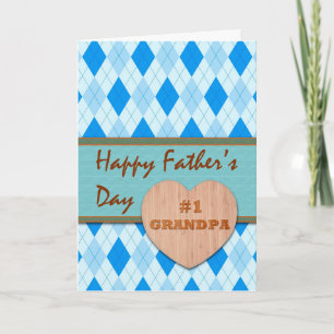 Fars dag för #1 Grandpa, Argyle Design Kort