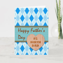 Fars dag för Birth Pappa, Wood Heart, Argyle Kort