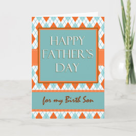 Fars dag for Birth Son, Argyle Design Kort