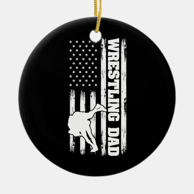 Fars dag för brottning av Pappa vid Wrestler Pappa Julgransprydnad Keramik (Framsidan)