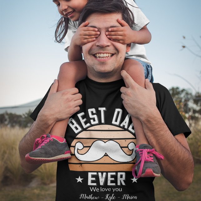 Fars dag för de bästa Pappa någonsin-användarnamne T Shirt (Best Dad Ever custom names Father's Day T-Shirt)