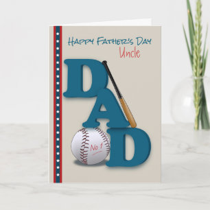 Fars dag för farbror Baseball Theme nr 1 Pappa Kort