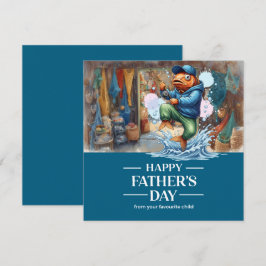Fars dag för fiske i Älskare Pappa Kort