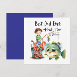 Fars dag för fiske i Älskare Pappa Kort