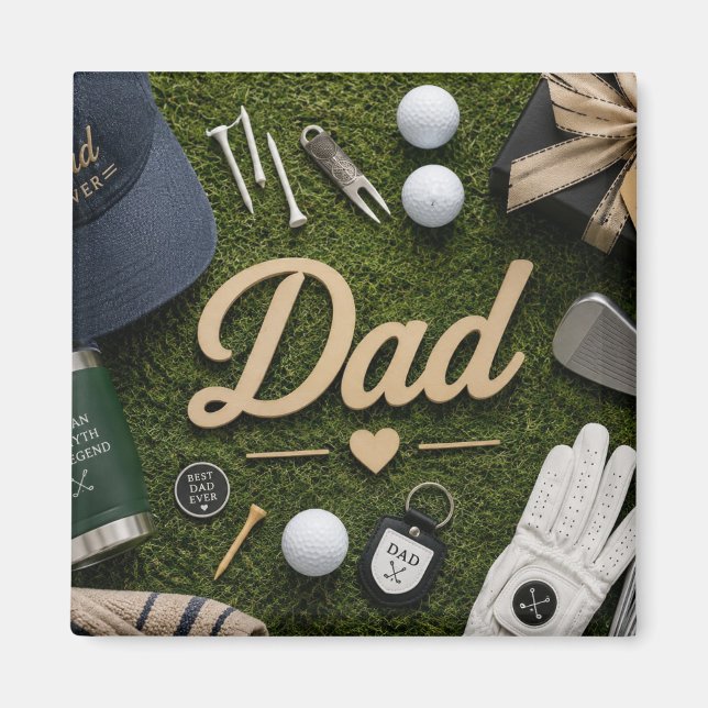 Fars dag för golfpappa  magnet (Framsidan)