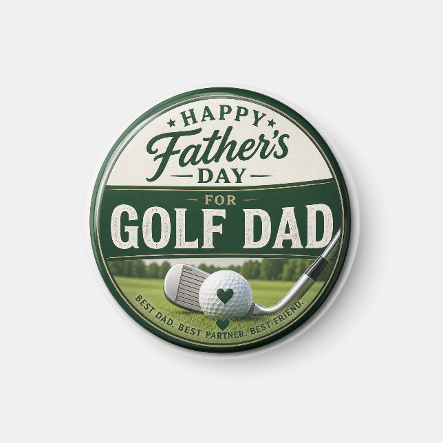 Fars dag för golfpappa  magnet (Framsidan)