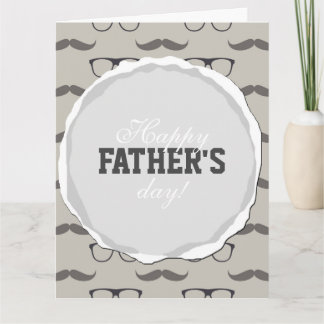 fars dag för hipsterexponeringsglasmustasch kort
