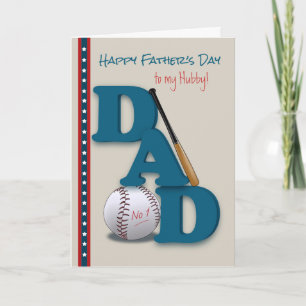 Fars dag för Hubby Baseball Theme nr 1 Pappa Kort