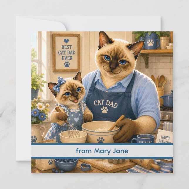 Fars dag för kattpappa kattälskare kort (Framsida)