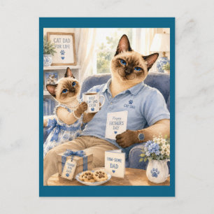 Fars dag för kattpappa kattälskare vykort