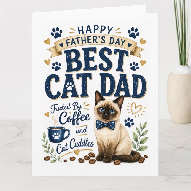Fars dag för kattpappa kort (Framsida)