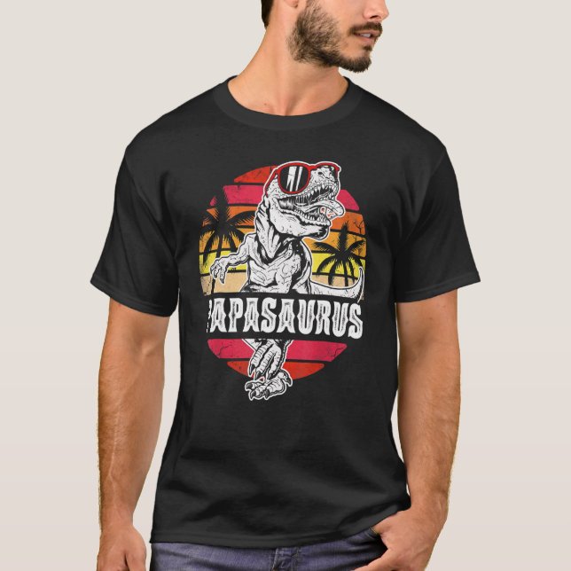 Fars dag För manar Papasaurus farbror Saurus Rex T Shirt (Framsida)