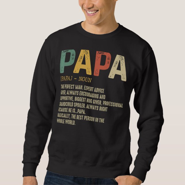 Fars dag För manar Pappa Pappa Definition Grandpa Lång Ärmad Tröja (Framsida)