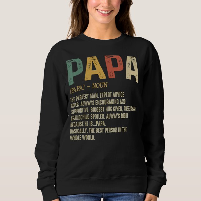 Fars dag För manar Pappa Pappa Definition Grandpa T Shirt (Framsida)