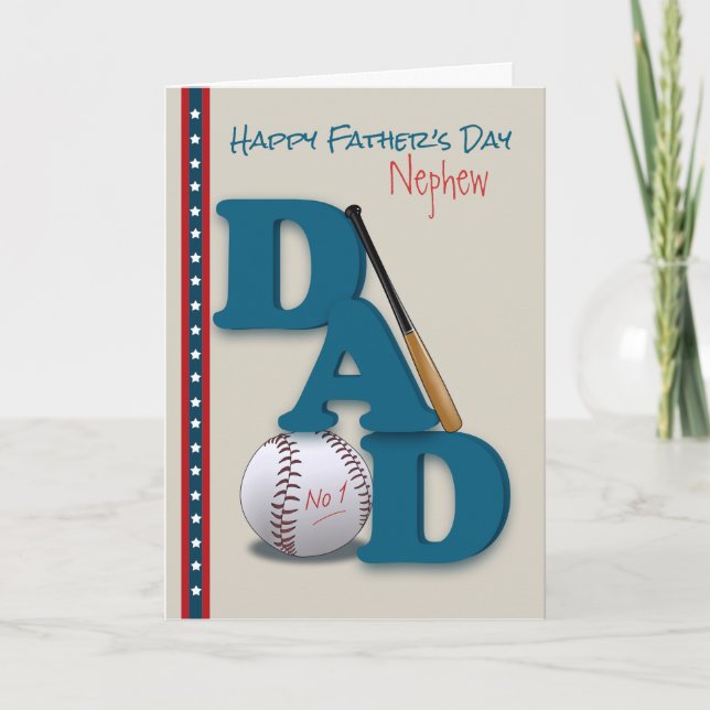 Fars dag för Nephew Baseball Theme nr 1 Pappa Kort (Framsida)
