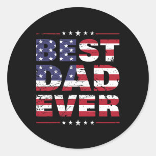 Fars dag för Pappa bästa Pappa någonsin USA:s Flag Runt Klistermärke