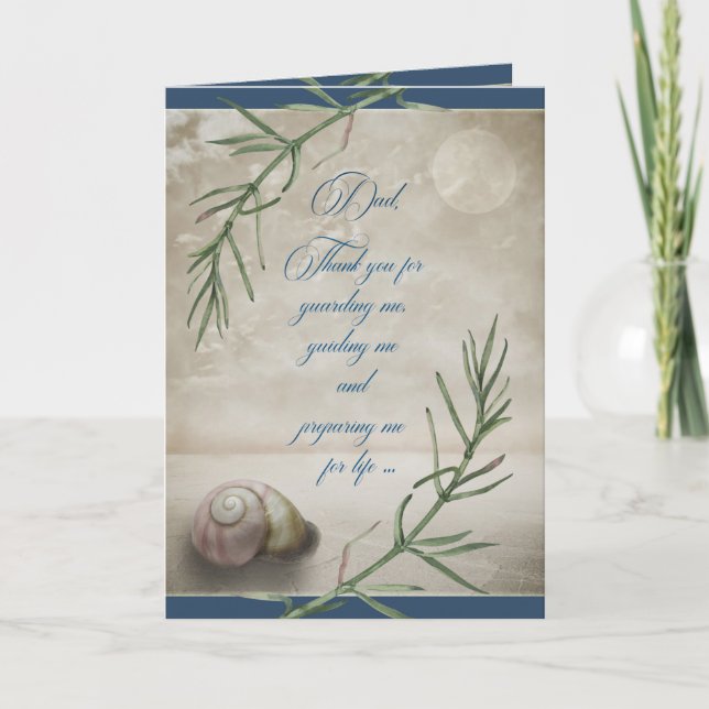 Fars dag för Pappa Seashell vid stranden Kort (Framsida)