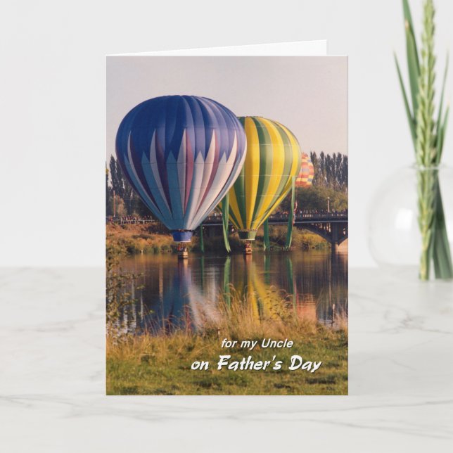Fars dag för unclen luftballonger plaskar kort (Framsida)