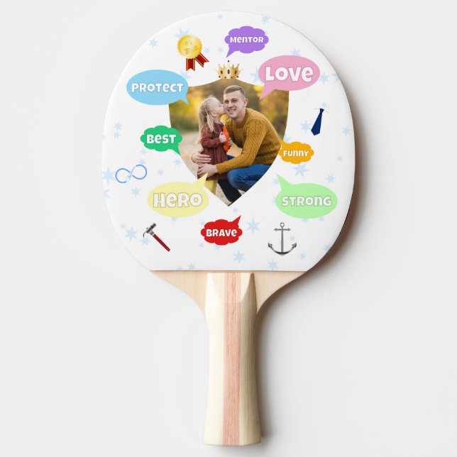 Fars dag Foto Ord moln Bästa pappa Far Pingisracket (Framsidan)
