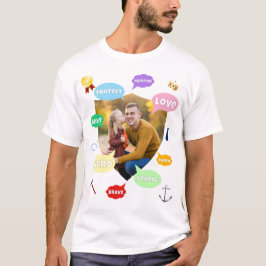 Fars dag Foto Ord moln Bästa pappa Far T Shirt