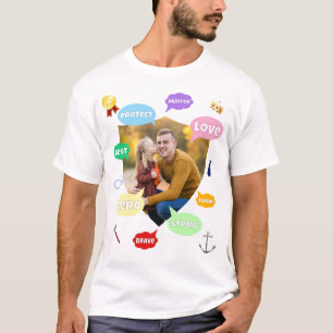Fars dag Foto Ord moln Bästa pappa Far T Shirt