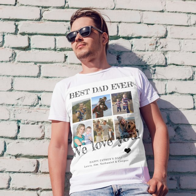 Fars dag fotokollage, bästa pappa någonsin anpassn t shirt (Skapare uppladdad)