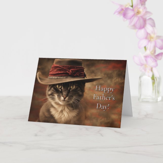 Fars dag från Cat Funny och Cute Land Wester Kort (Orkide)