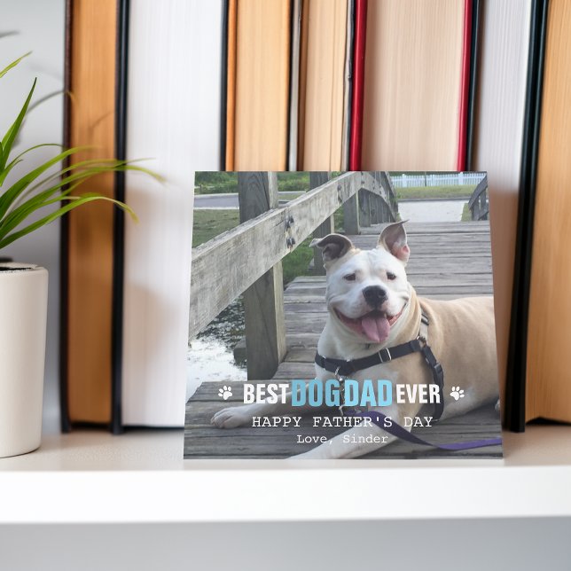 Fars dag från din hund Foto Platt Julkort (Father's Day From Your Dog Photo Flat Holiday Card)