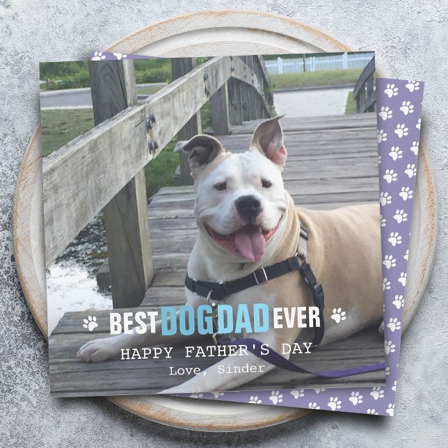 Fars dag från din hund Foto Platt Julkort (Skapare uppladdad)