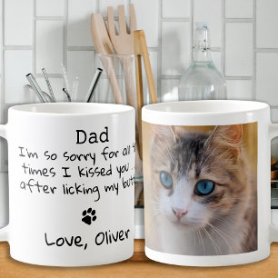 fars dag - Funny Cat Pappa Anpassningsbar Pet Phot Kaffemugg