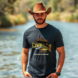 Fars dag Funny Fish med en Cowboy Hat T Shirt