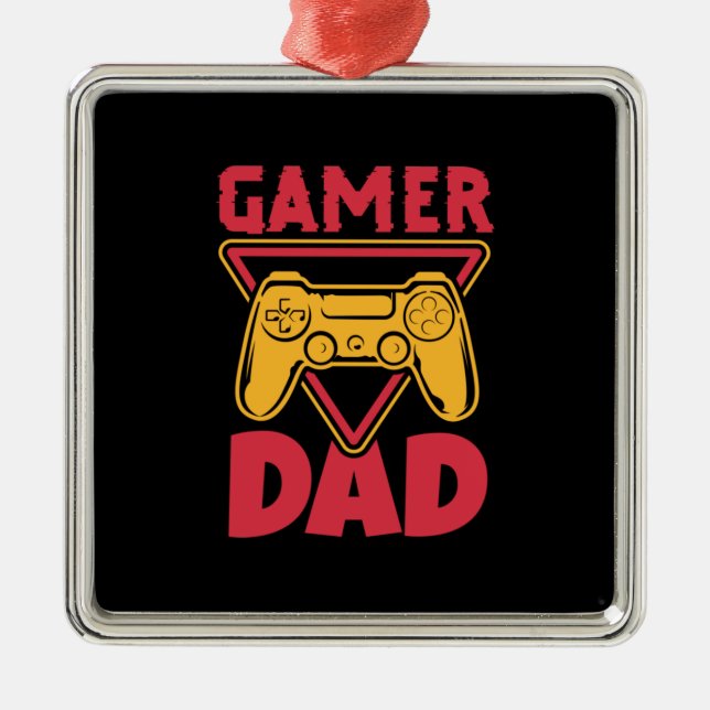 Fars dag Gamer Pappa Julgransprydnad Metall (Framsidan)