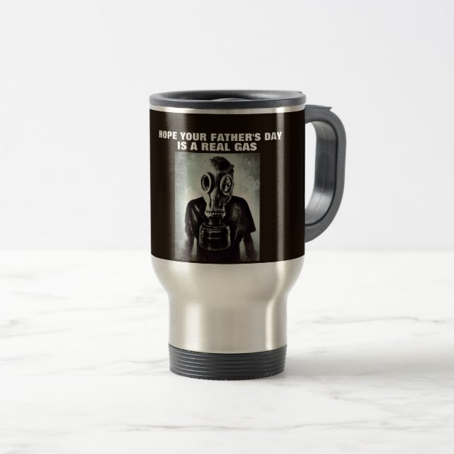 FARS DAG GAS MASK RESVEL COFFEE MUG RESEMUGG (Framsida höger)