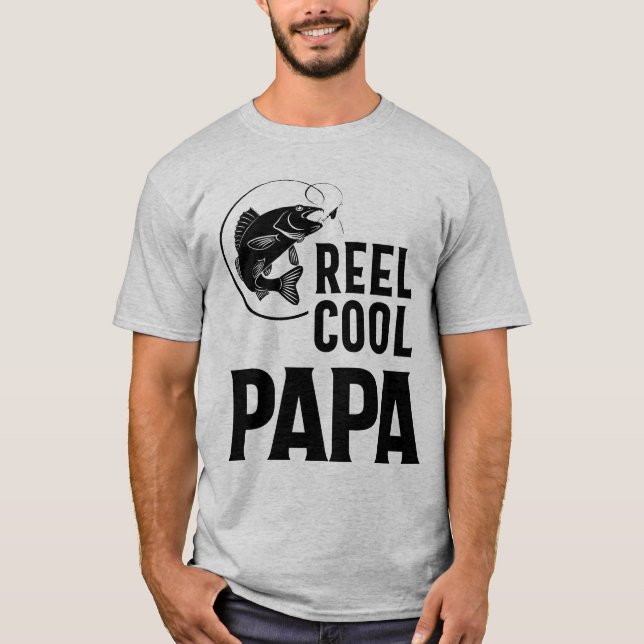 Fars dag-gåvor T-Shirt Fishing Reel Coola Pappa (Framsida)