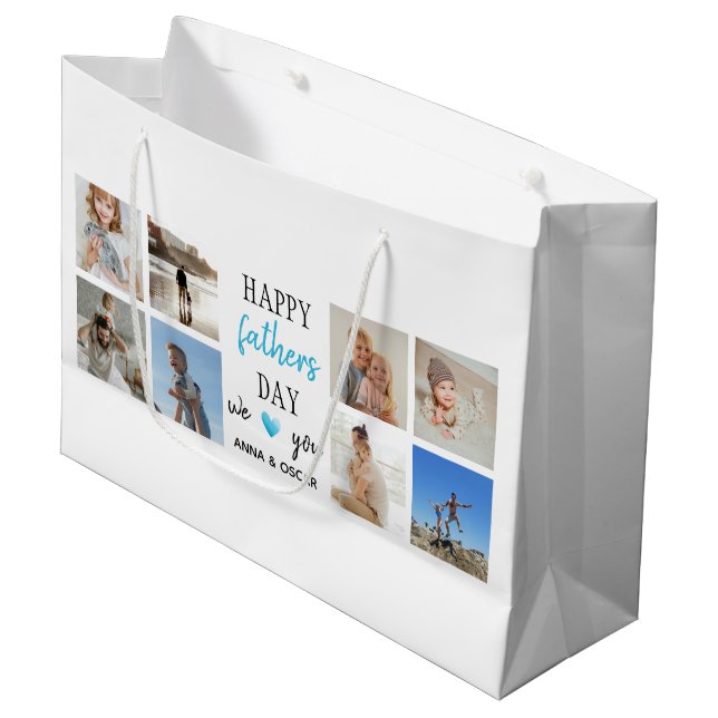 Fars dag Gift Bag | Personlig Foton (Framsidan Vinklad)