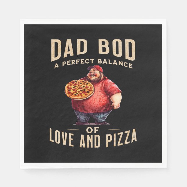 Fars dag Gift | Balans i Perfekt mellan Pappa Bod  Pappersservett (Framsidan)
