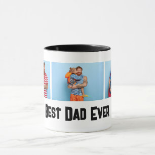Fars dag Gift Best Pappa någonsin 3 Photo Collage Mugg