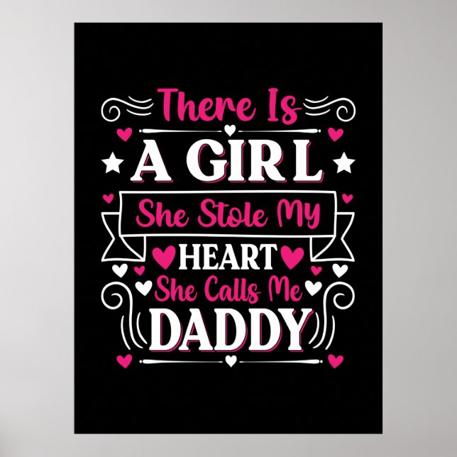 Fars dag Gift | En flicka kallar mig pappa Poster (Framsidan)