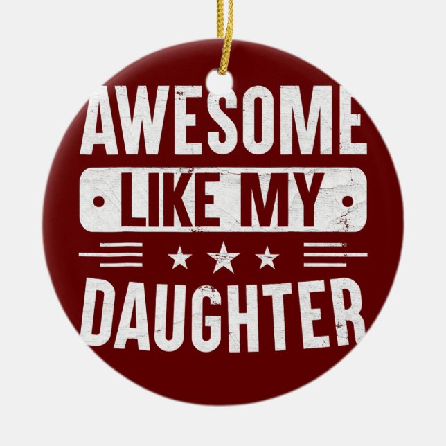 Fars dag Gift från dotterfru Fantastisk som Julgransprydnad Keramik (Framsidan)