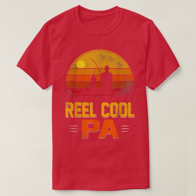 Fars dag Gift Funny Fishing Reel Coola Pappa Pappa T Shirt (Design framsida)