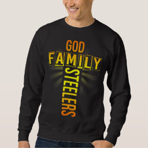Fars dag Gift God Family Steeler Lång Ärmad Tröja