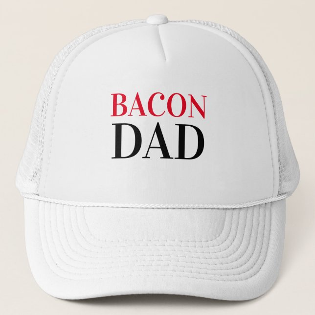 Fars dag Gift Idea Baseball BACON PAPPA Keps (Framsida)