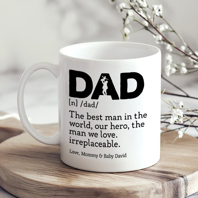 Fars dag Gift med pappa-lexikondefinition Kaffemugg (Skapare uppladdad)