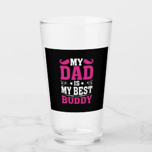 Fars dag Gift Min Pappa är min bästa Buddy Glaskopp