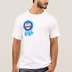 Fars dag Gift nummer ett, blått band för Pappa T Shirt