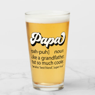 Fars dag Gift, Retro Pappa, Pappa Definition Glaskopp