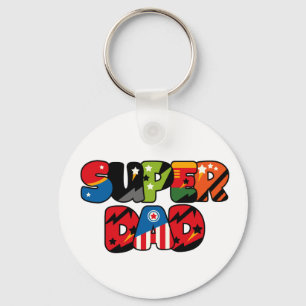 Fars dag Gift Superdad Superhero Toppen Nyckelring