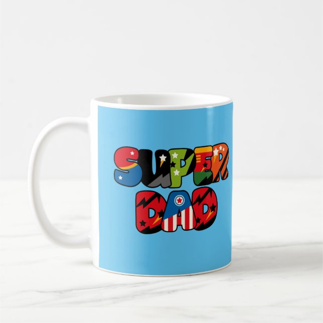Fars dag Gift Superdad Superhjälten Toppen Pappa Kaffemugg (Vänster)