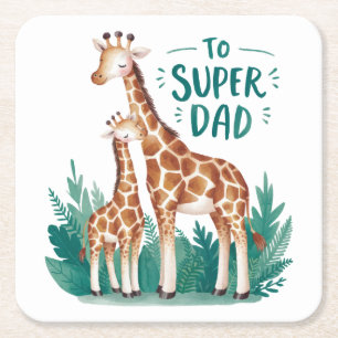 Fars dag Gift Till Toppen Pappa Underlägg Papper Kvadrat