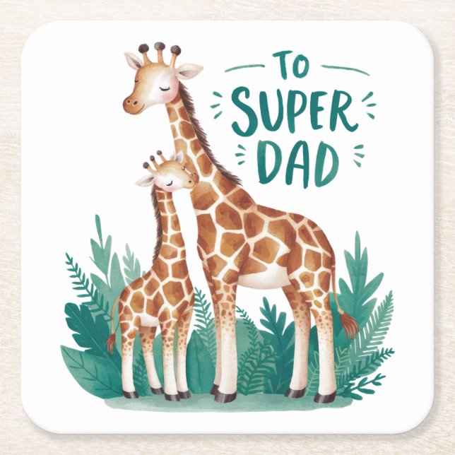 Fars dag Gift | Till Toppen Pappa Underlägg Papper Kvadrat (Framsidan)